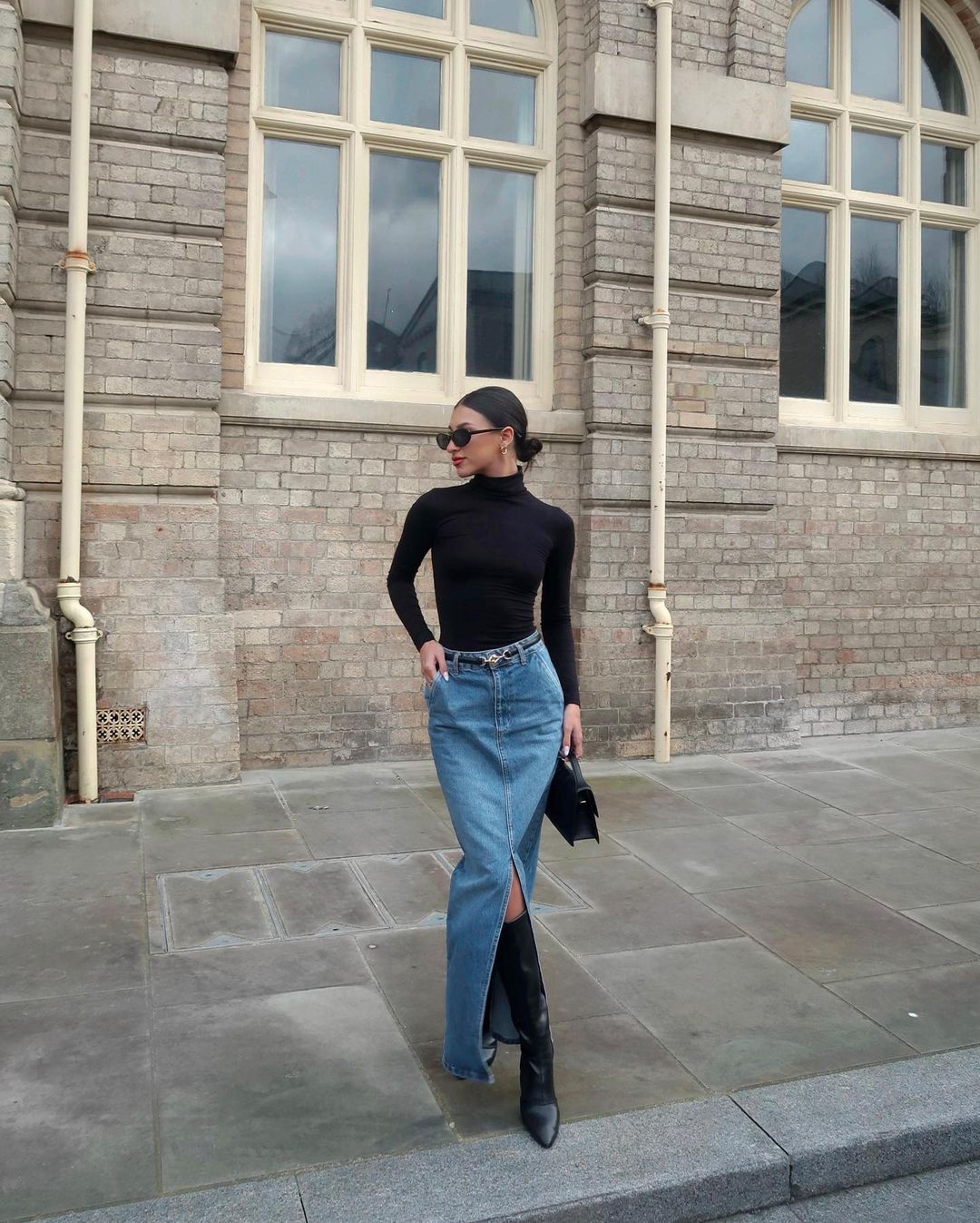 Yasmin denim midi skirt online